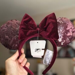 **SOLD** Disneyland Burgundy Velvet Mickey Ears
